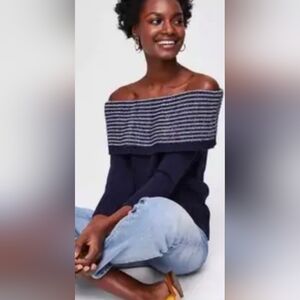 Off-Shoulder Navy Sweater